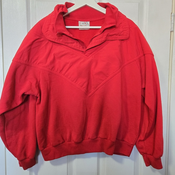 Vintage Foot Locker Red Quarter-Zip Pullover - Picture 2 of 8